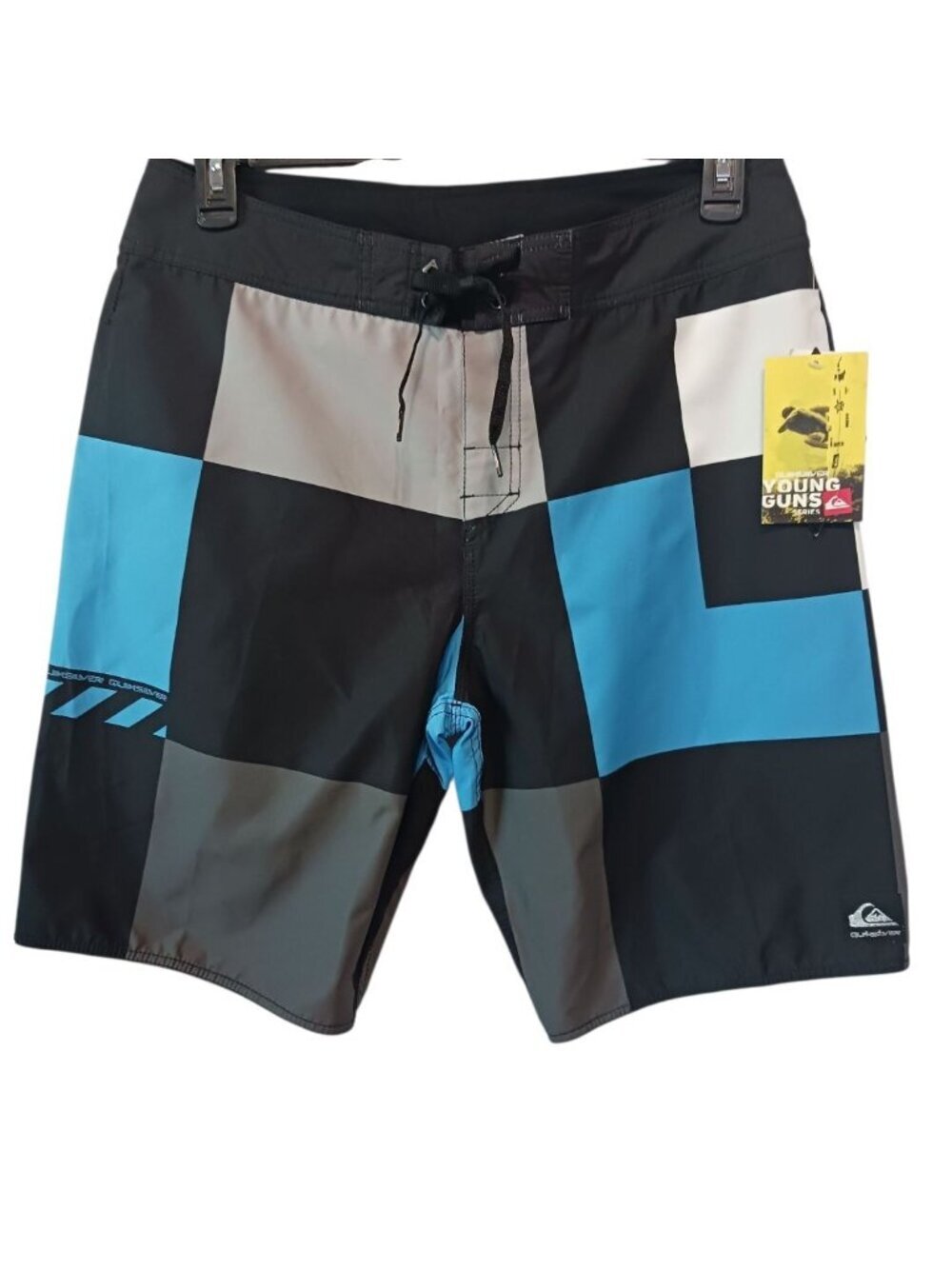 Quiksilver Young Guns Mens Swim Trunks Boardshorts Plaid Multicolor Size 34